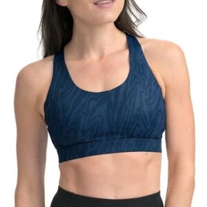 Lole Sports Bra Blue Size Large Patterned Stretch Adjustable Straps Marble Print